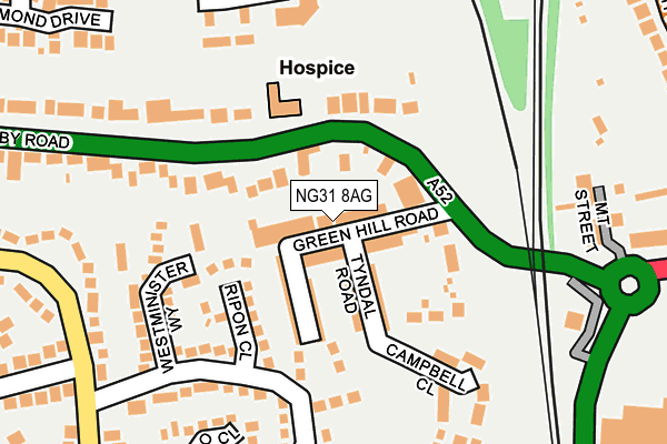 NG31 8AG map - OS OpenMap – Local (Ordnance Survey)