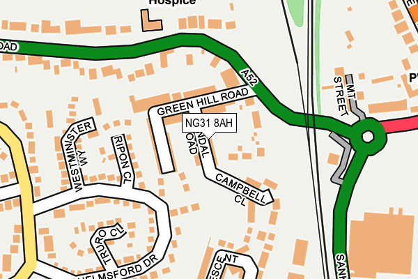 NG31 8AH map - OS OpenMap – Local (Ordnance Survey)