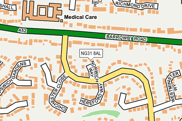 NG31 8AL map - OS OpenMap – Local (Ordnance Survey)