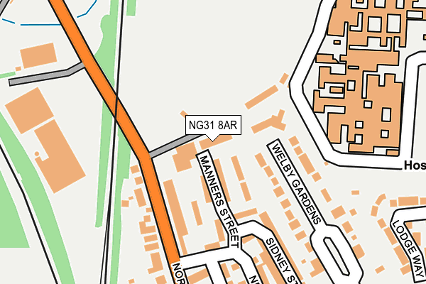 NG31 8AR map - OS OpenMap – Local (Ordnance Survey)