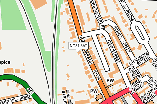 NG31 8AT map - OS OpenMap – Local (Ordnance Survey)