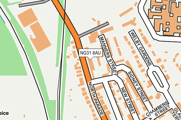 NG31 8AU map - OS OpenMap – Local (Ordnance Survey)