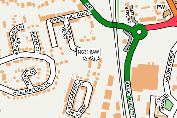 NG31 8AW map - OS OpenMap – Local (Ordnance Survey)