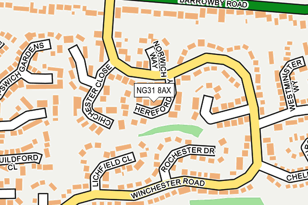 NG31 8AX map - OS OpenMap – Local (Ordnance Survey)