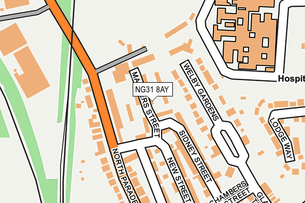 NG31 8AY map - OS OpenMap – Local (Ordnance Survey)