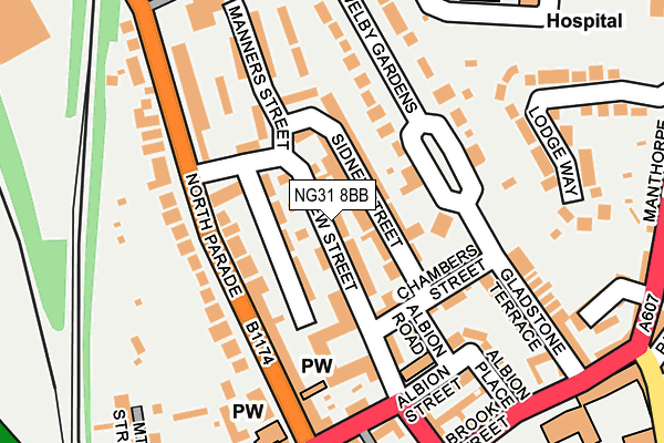 NG31 8BB map - OS OpenMap – Local (Ordnance Survey)