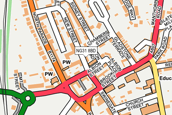 NG31 8BD map - OS OpenMap – Local (Ordnance Survey)