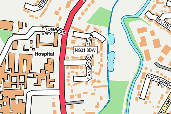 NG31 8DW map - OS OpenMap – Local (Ordnance Survey)