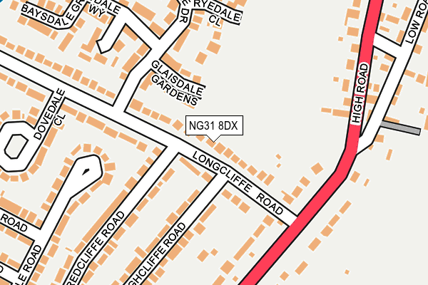 NG31 8DX map - OS OpenMap – Local (Ordnance Survey)