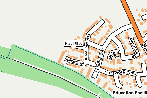 NG31 8FX map - OS OpenMap – Local (Ordnance Survey)