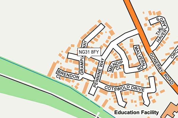 NG31 8FY map - OS OpenMap – Local (Ordnance Survey)