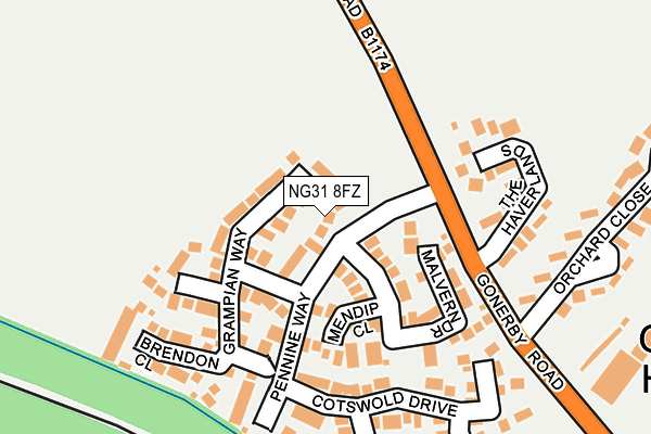 NG31 8FZ map - OS OpenMap – Local (Ordnance Survey)