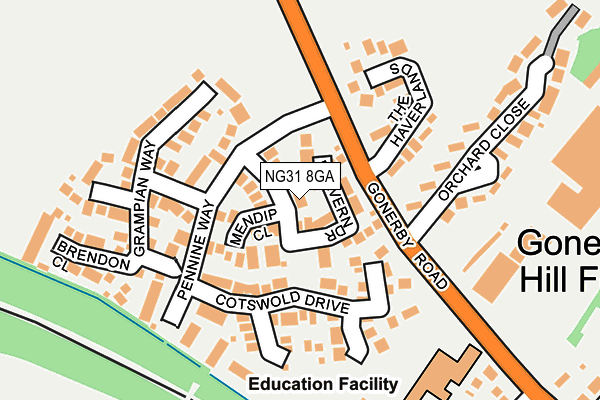 NG31 8GA map - OS OpenMap – Local (Ordnance Survey)