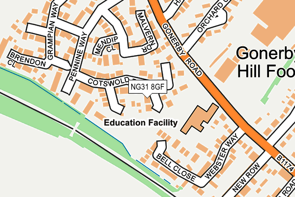 NG31 8GF map - OS OpenMap – Local (Ordnance Survey)