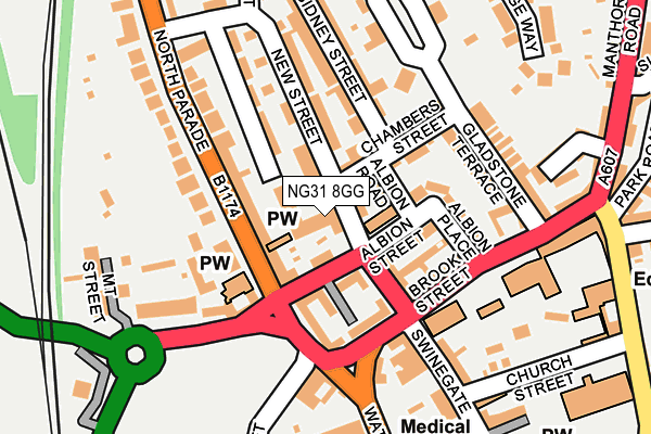 NG31 8GG map - OS OpenMap – Local (Ordnance Survey)