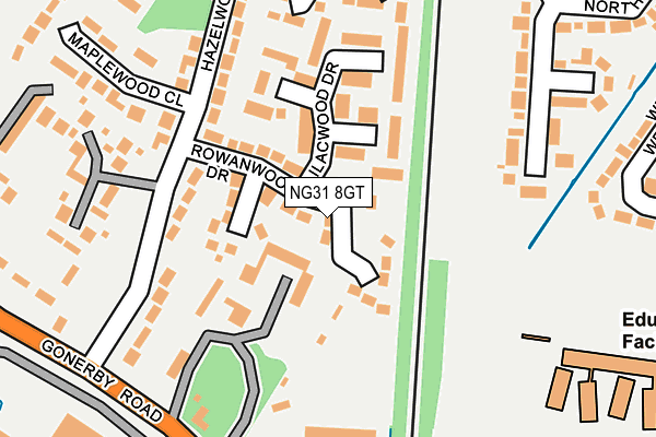 NG31 8GT map - OS OpenMap – Local (Ordnance Survey)