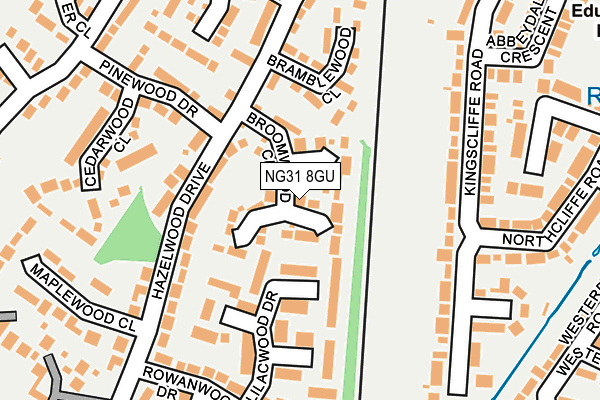 NG31 8GU map - OS OpenMap – Local (Ordnance Survey)