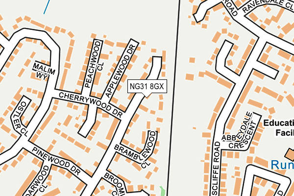 NG31 8GX map - OS OpenMap – Local (Ordnance Survey)