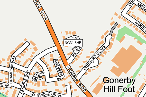 NG31 8HB map - OS OpenMap – Local (Ordnance Survey)