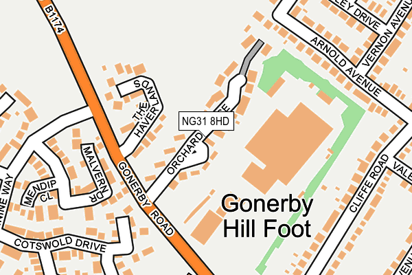 NG31 8HD map - OS OpenMap – Local (Ordnance Survey)