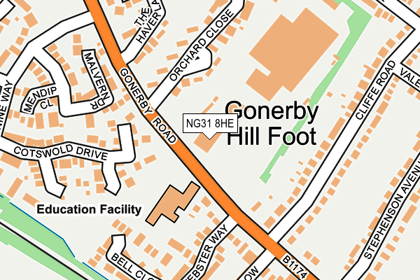 NG31 8HE map - OS OpenMap – Local (Ordnance Survey)