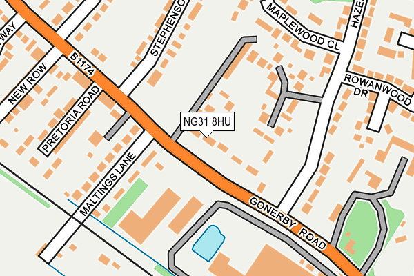NG31 8HU map - OS OpenMap – Local (Ordnance Survey)