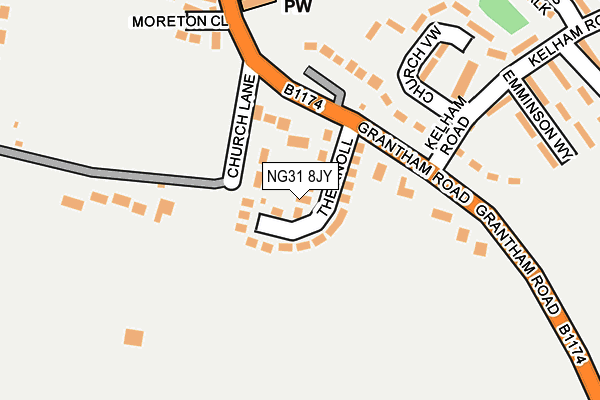 NG31 8JY map - OS OpenMap – Local (Ordnance Survey)