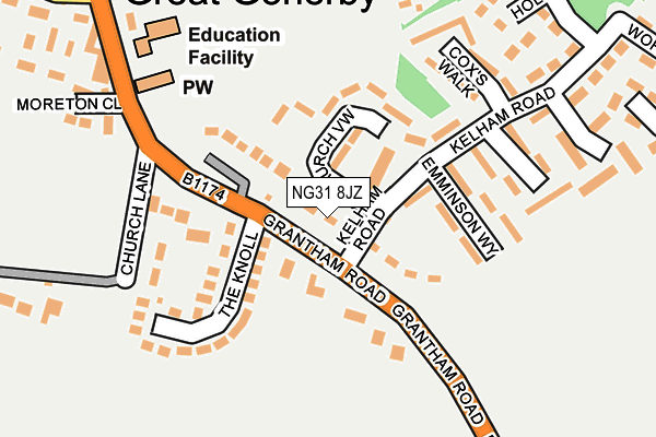 NG31 8JZ map - OS OpenMap – Local (Ordnance Survey)