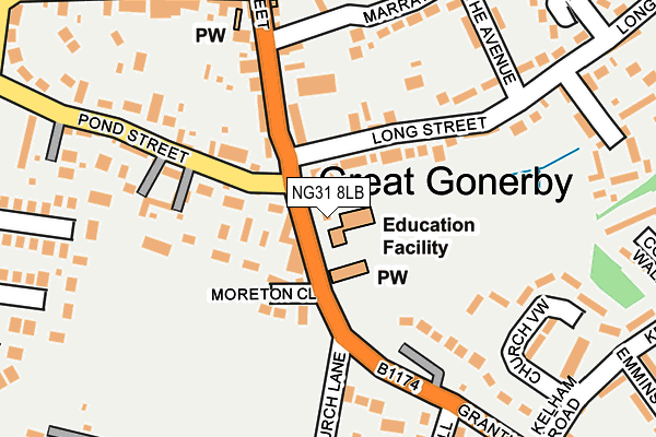 NG31 8LB map - OS OpenMap – Local (Ordnance Survey)