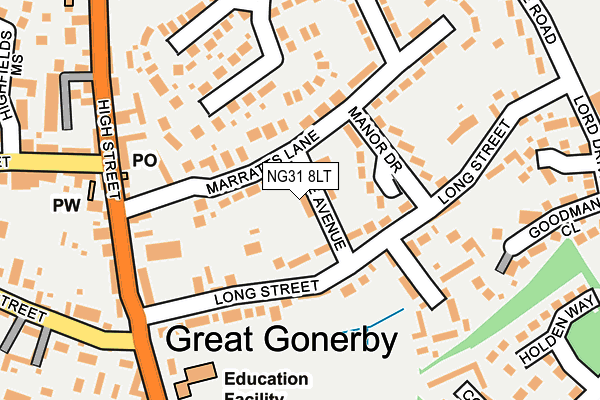 NG31 8LT map - OS OpenMap – Local (Ordnance Survey)