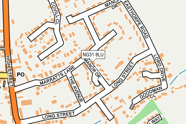 NG31 8LU map - OS OpenMap – Local (Ordnance Survey)