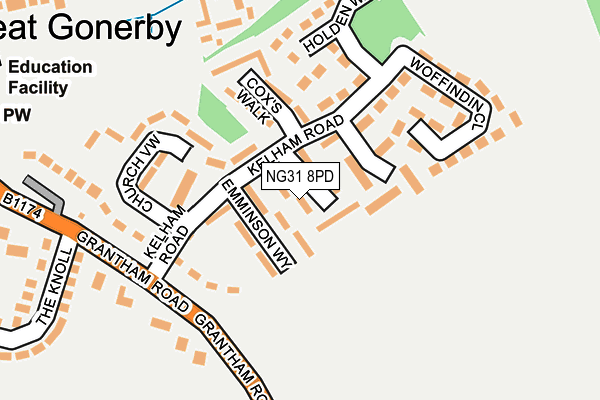 NG31 8PD map - OS OpenMap – Local (Ordnance Survey)