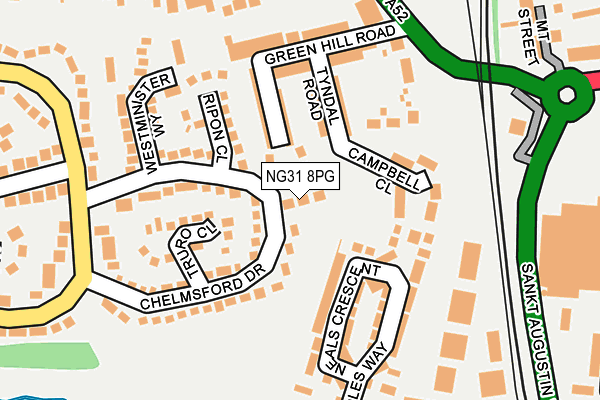 NG31 8PG map - OS OpenMap – Local (Ordnance Survey)