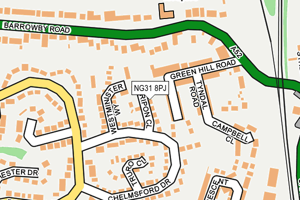 NG31 8PJ map - OS OpenMap – Local (Ordnance Survey)