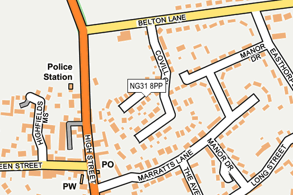 NG31 8PP map - OS OpenMap – Local (Ordnance Survey)