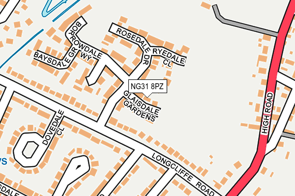 NG31 8PZ map - OS OpenMap – Local (Ordnance Survey)