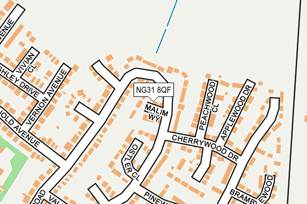 NG31 8QF map - OS OpenMap – Local (Ordnance Survey)