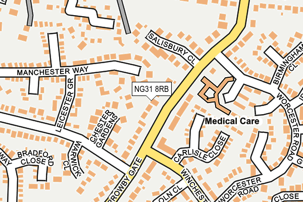 NG31 8RB map - OS OpenMap – Local (Ordnance Survey)