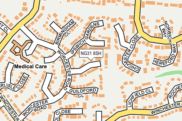 NG31 8SH map - OS OpenMap – Local (Ordnance Survey)