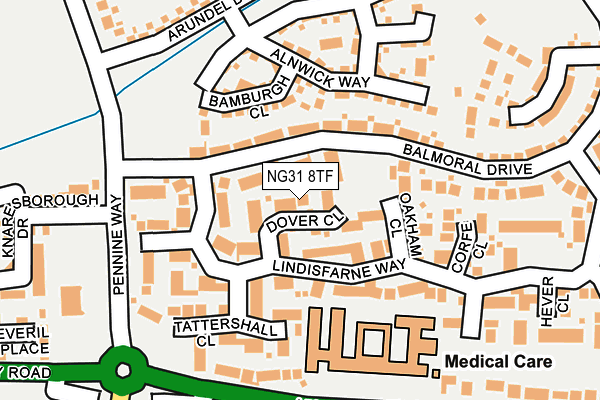NG31 8TF map - OS OpenMap – Local (Ordnance Survey)