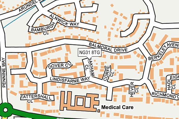 NG31 8TG map - OS OpenMap – Local (Ordnance Survey)
