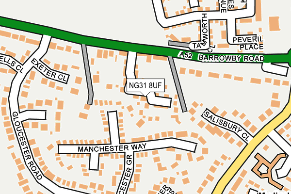 NG31 8UF map - OS OpenMap – Local (Ordnance Survey)