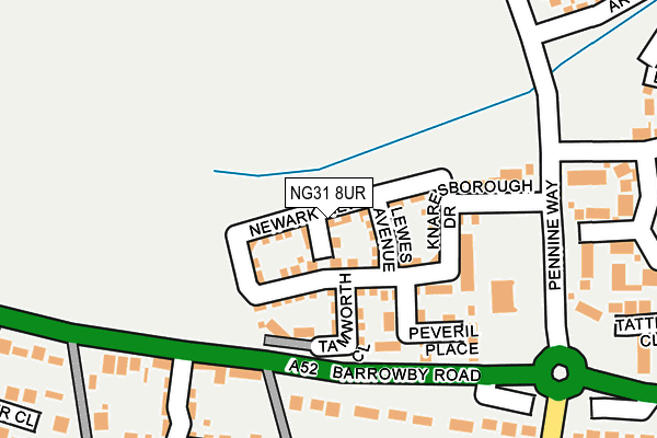 NG31 8UR map - OS OpenMap – Local (Ordnance Survey)