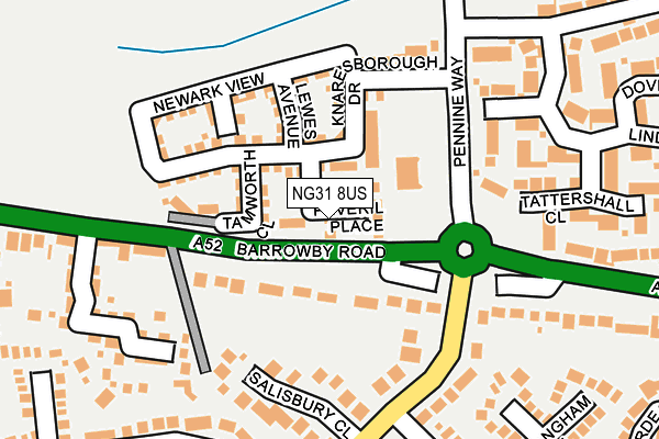 NG31 8US map - OS OpenMap – Local (Ordnance Survey)