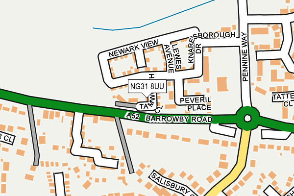 NG31 8UU map - OS OpenMap – Local (Ordnance Survey)