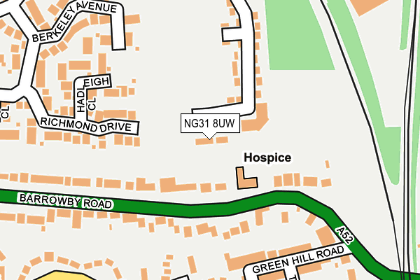 NG31 8UW map - OS OpenMap – Local (Ordnance Survey)