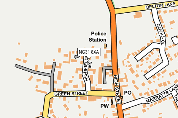 NG31 8XA map - OS OpenMap – Local (Ordnance Survey)