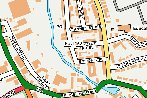 NG31 9AD map - OS OpenMap – Local (Ordnance Survey)