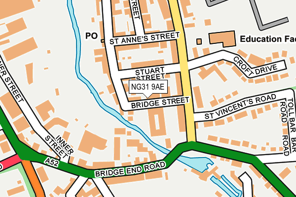 NG31 9AE map - OS OpenMap – Local (Ordnance Survey)
