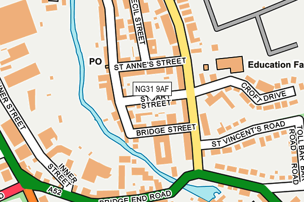 NG31 9AF map - OS OpenMap – Local (Ordnance Survey)